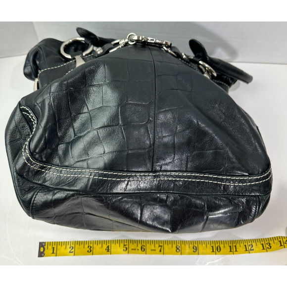 *Flawed* B Makowsky Leather Shoulder Bag Slouchy Hobo Satchel Belted Clip Purse - Picture 13 of 16